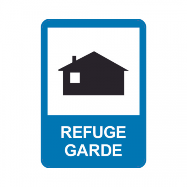Panneau d'info rectangle Sticker 35x50cm "Refuge gardé" REC-STI208